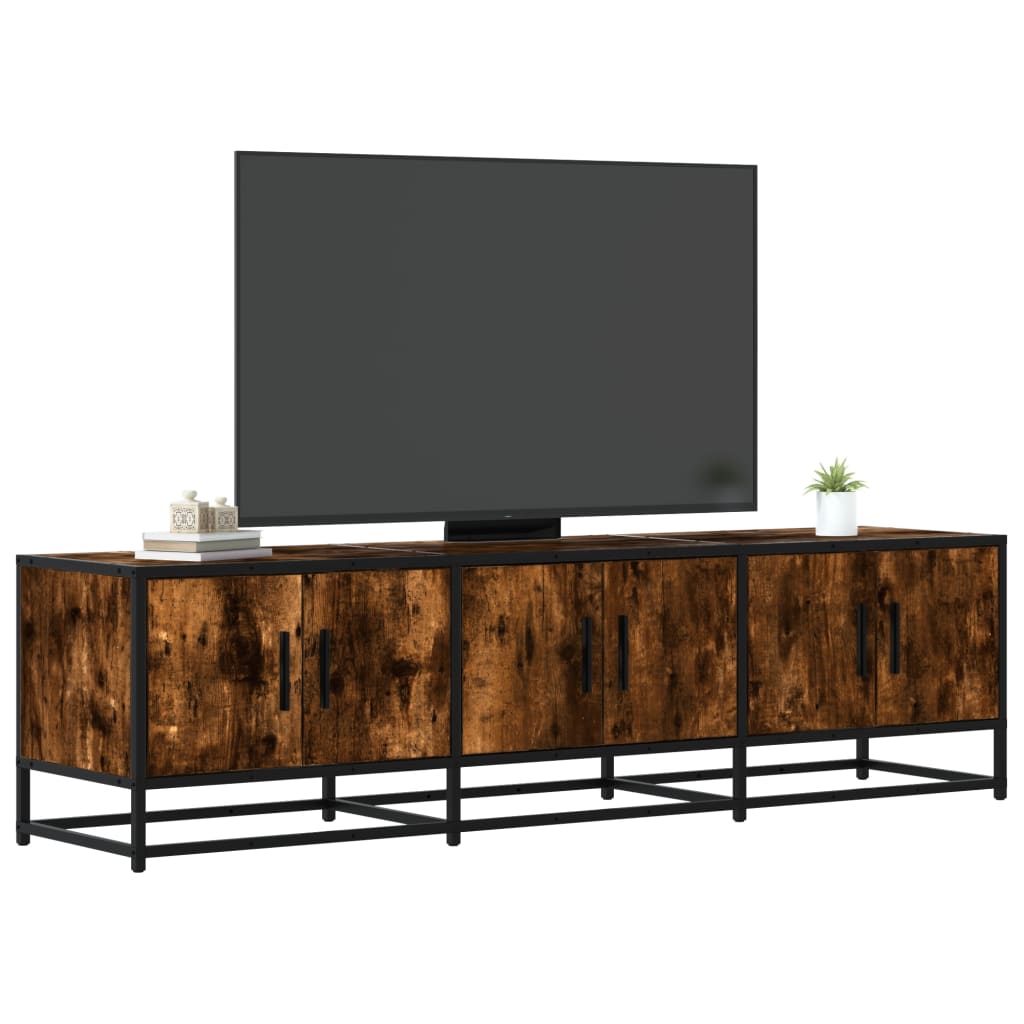 Vetonek Mueble TV metal y madera ingeniería roble humo 150x35x41 cm