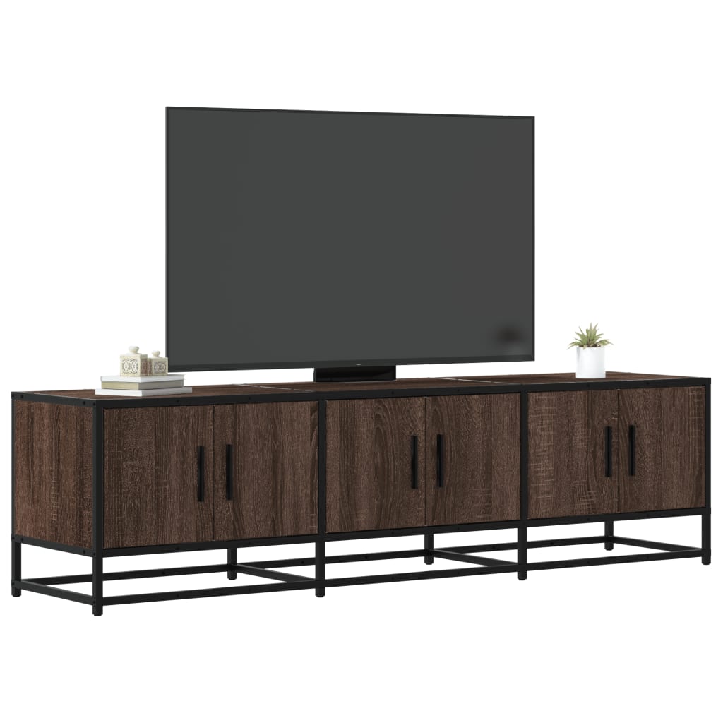 Vetonek Mueble TV metal y madera ingeniería marrón roble 150x35x41 cm