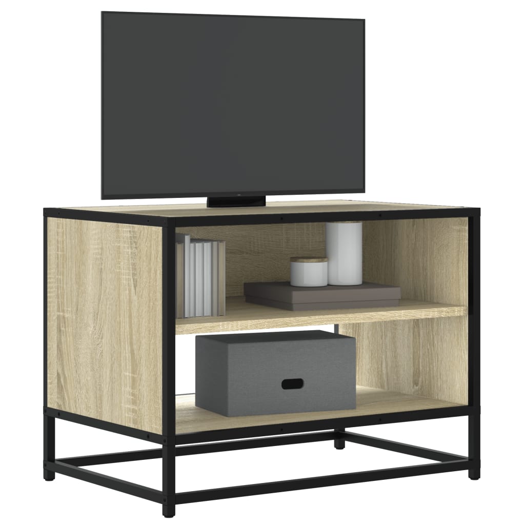 Vetonek Mueble TV metal y madera ingeniería roble Sonoma 61x40x46 cm