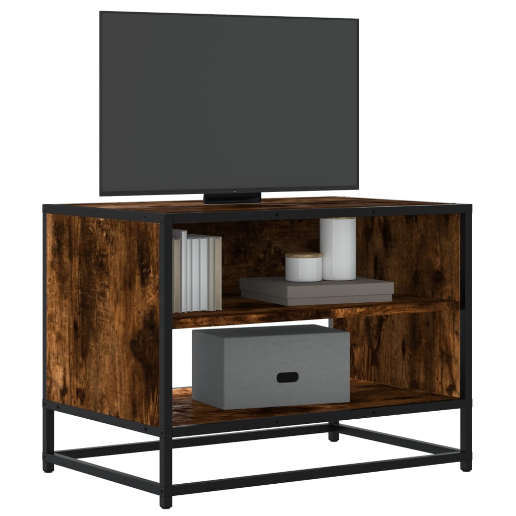 Vetonek Mueble TV metal y madera ingeniería roble humo 61x40x46 cm