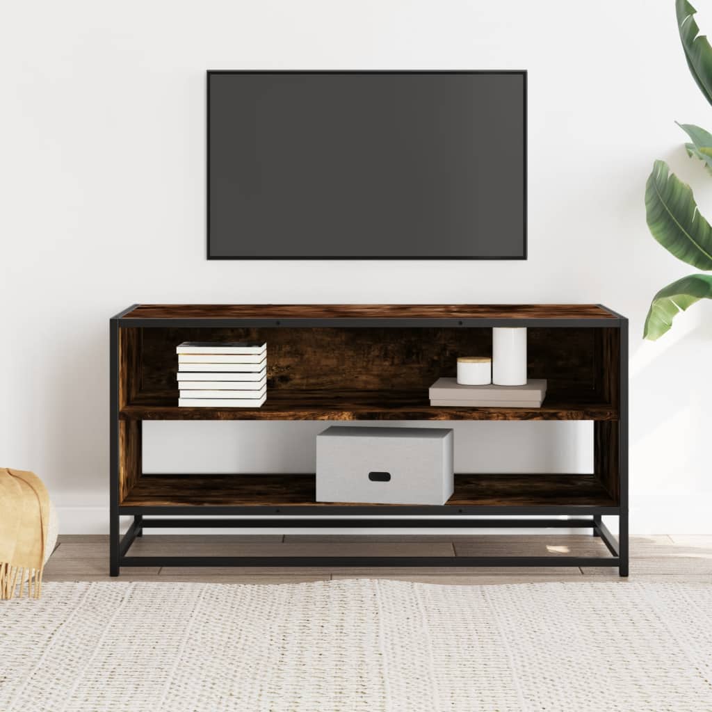 Mueble TV metal y madera sintetizada Nexus roble humo 91x40x46 cm