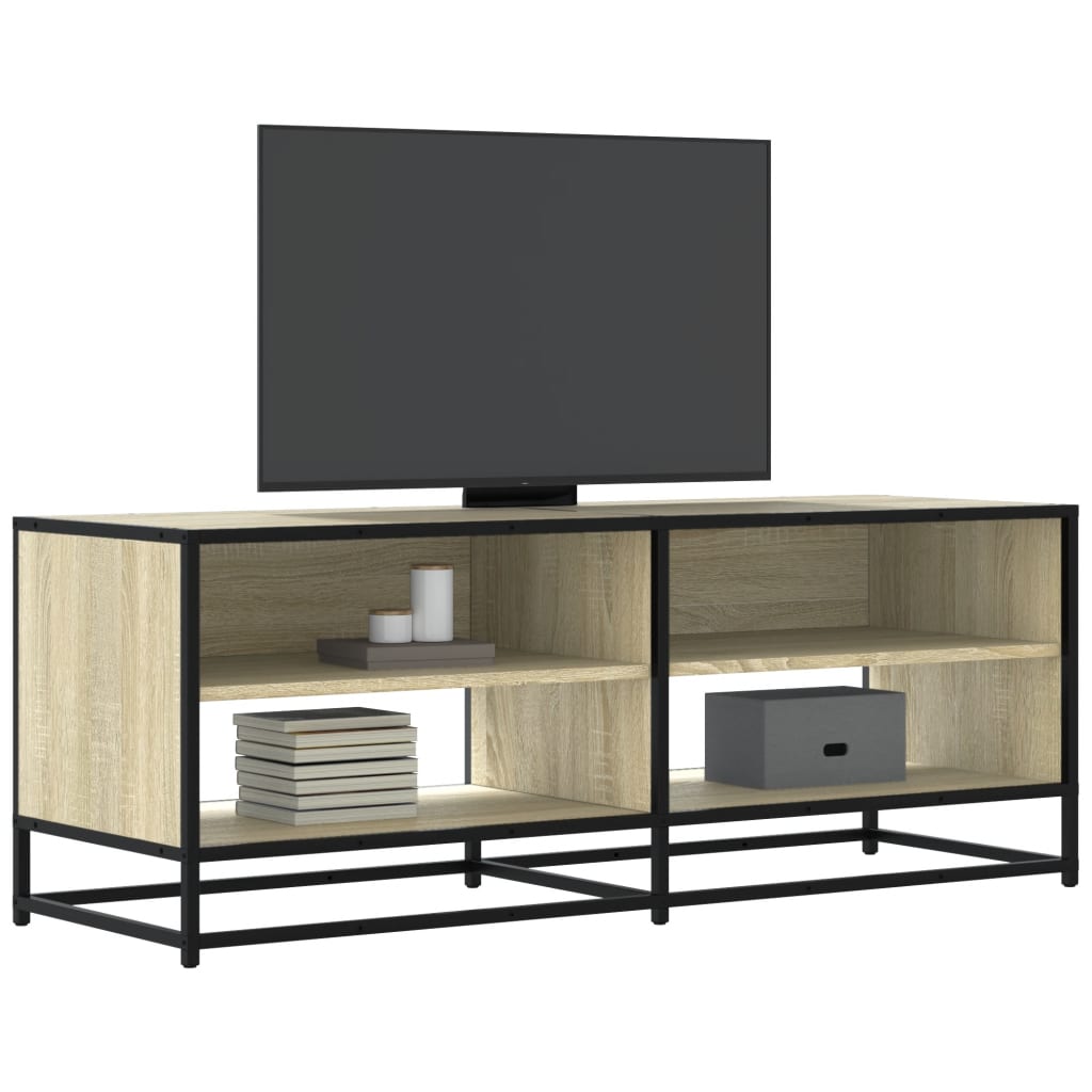 Vetonek Mueble TV metal y madera ingeniería roble Sonoma 120,5x40x46 cm