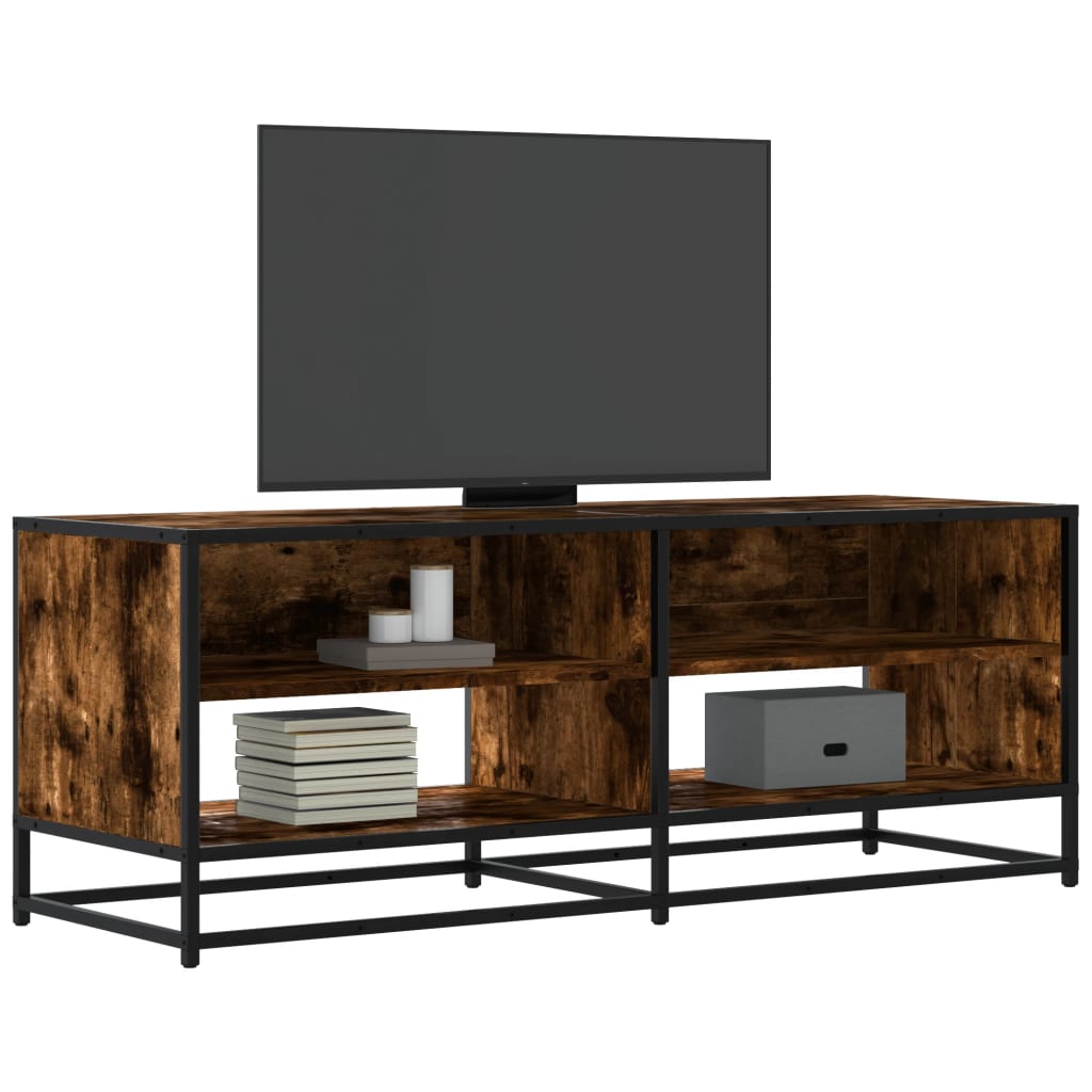 Vetonek Mueble TV metal y madera ingeniería roble humo 120,5x40x46 cm