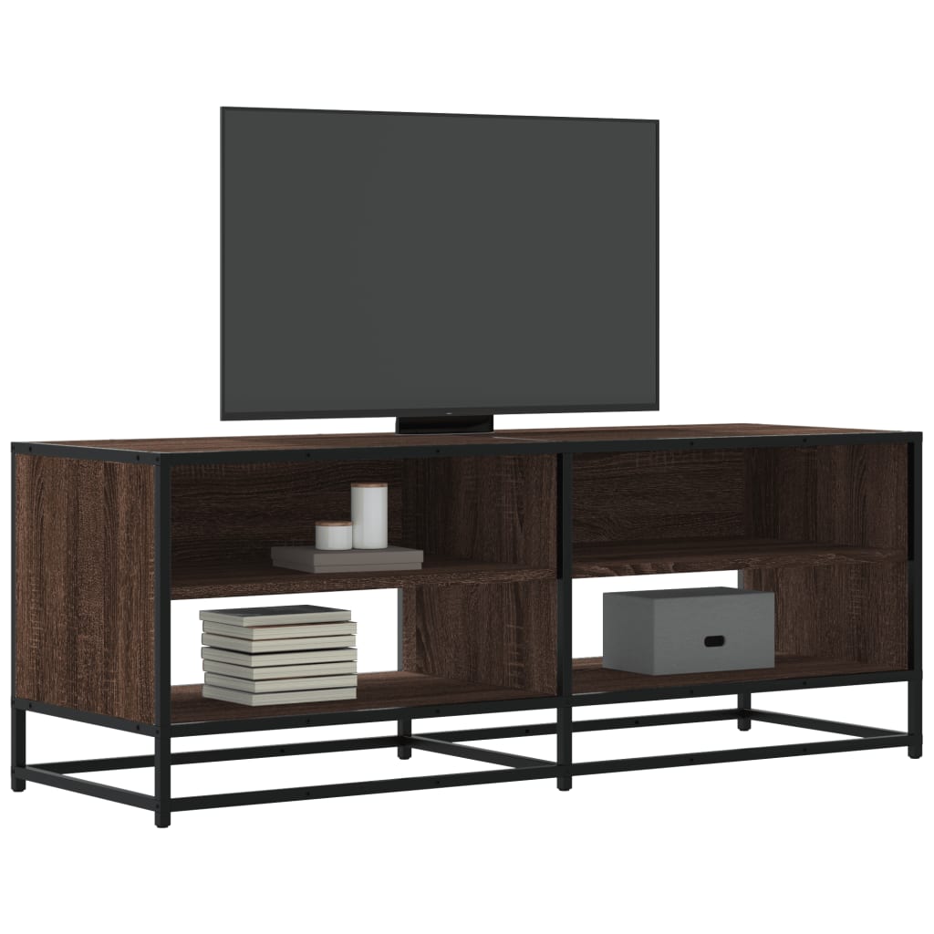 Vetonek Mueble TV metal y madera ingeniería marrón roble 120,5x40x46 cm