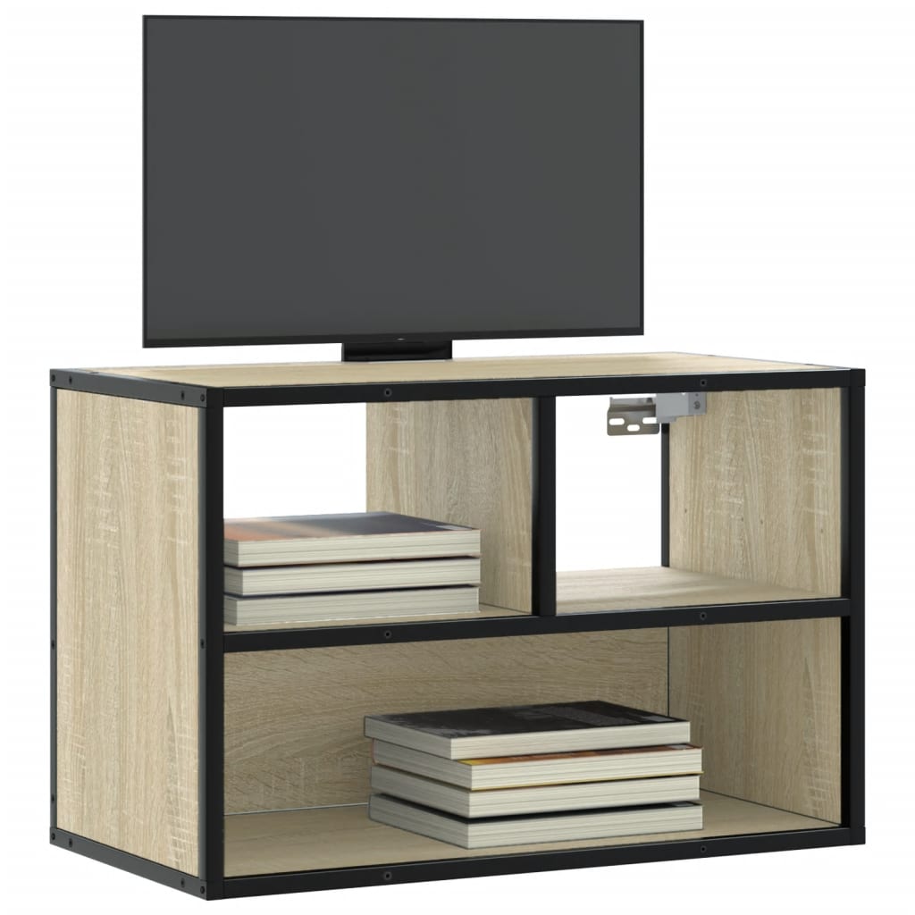 Vetonek Mueble TV madera ingeniería y metal roble Sonoma 60x31x39,5 cm