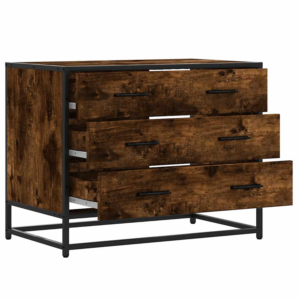 Cómoda de madera contrachapada roble ahumado 70x41x56 cm v1354 - Vetonek