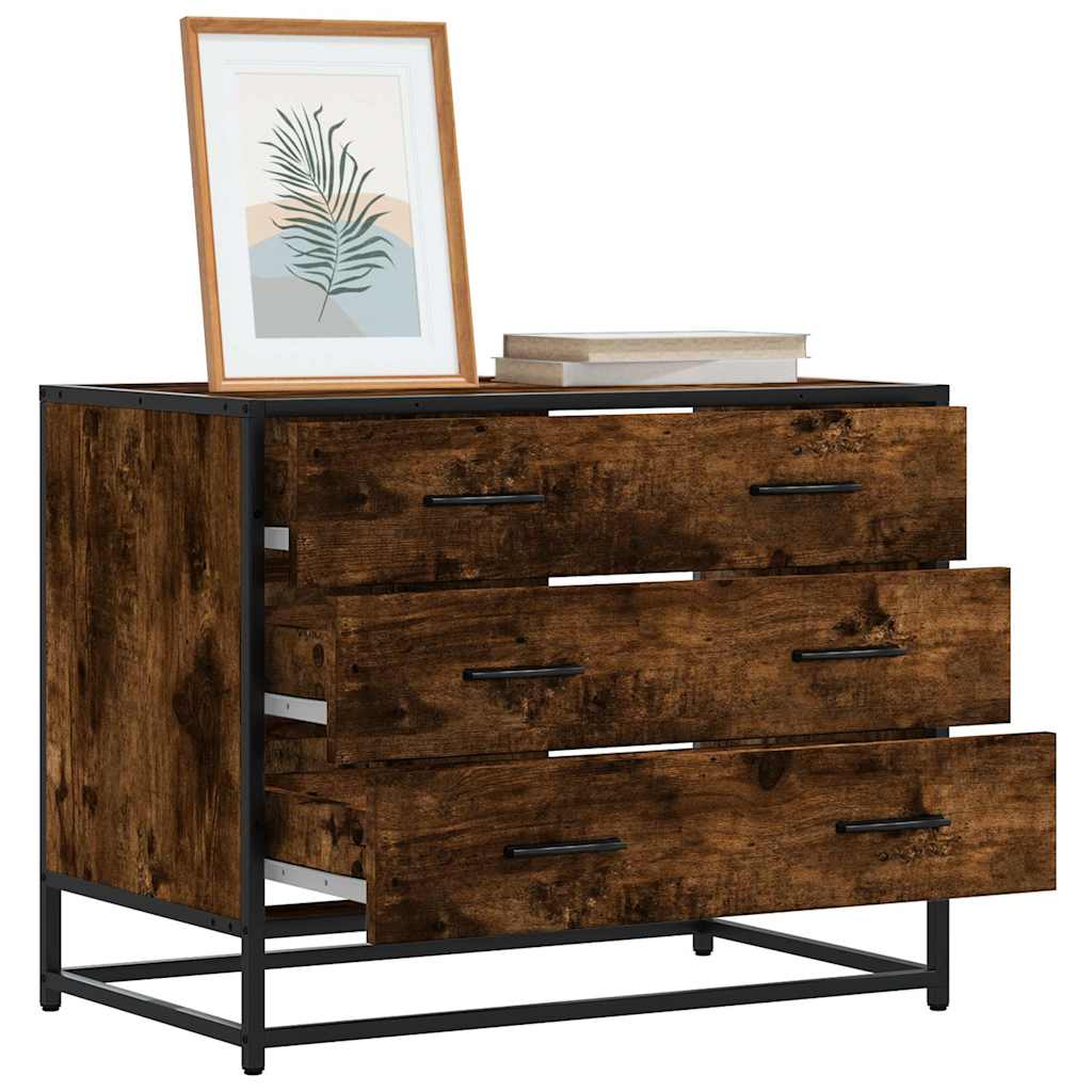 Cómoda de madera contrachapada roble ahumado 70x41x56 cm v1354 Vetonek