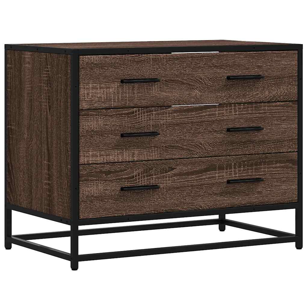 Vetonek Cómoda de madera contrachapada roble marrón 70x41x56 cm