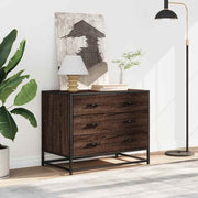 Cómoda de madera contrachapada roble marrón 70x41x56 cm v1378 - Vetonek