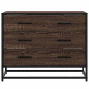 Cómoda de madera contrachapada roble marrón 70x41x56 cm v1378 - Vetonek