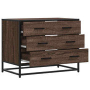 Cómoda de madera contrachapada roble marrón 70x41x56 cm v1378 - Vetonek