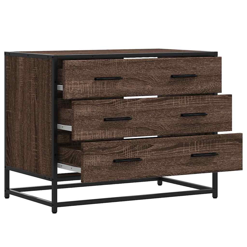 Cómoda de madera contrachapada roble marrón 70x41x56 cm v1378 - Vetonek