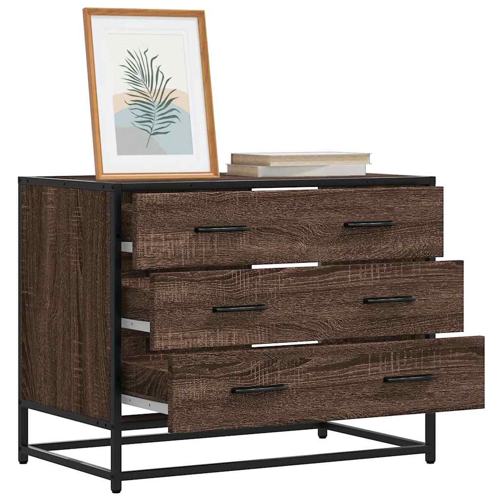 Cómoda de madera contrachapada roble marrón 70x41x56 cm v1378 Vetonek