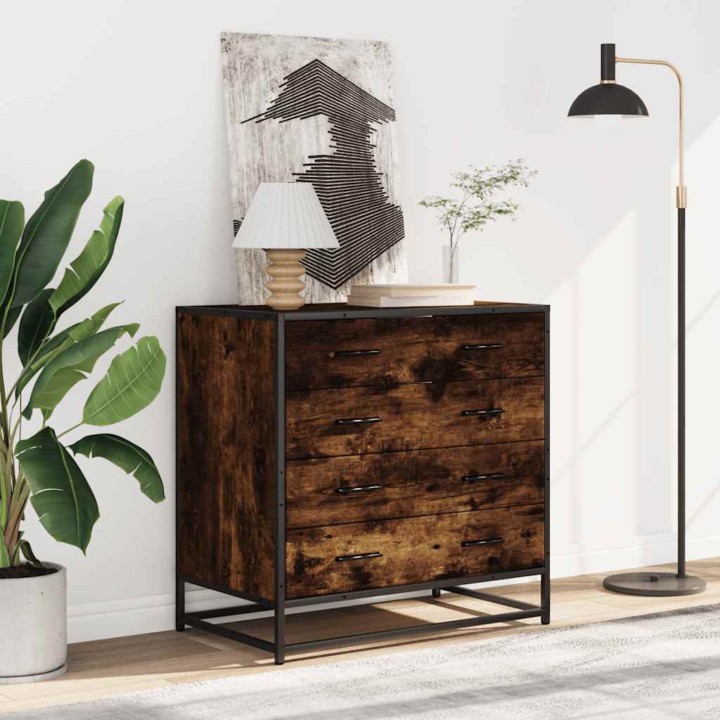 Cómoda de madera contrachapada roble ahumado 70x41x70 cm v1408 - Vetonek