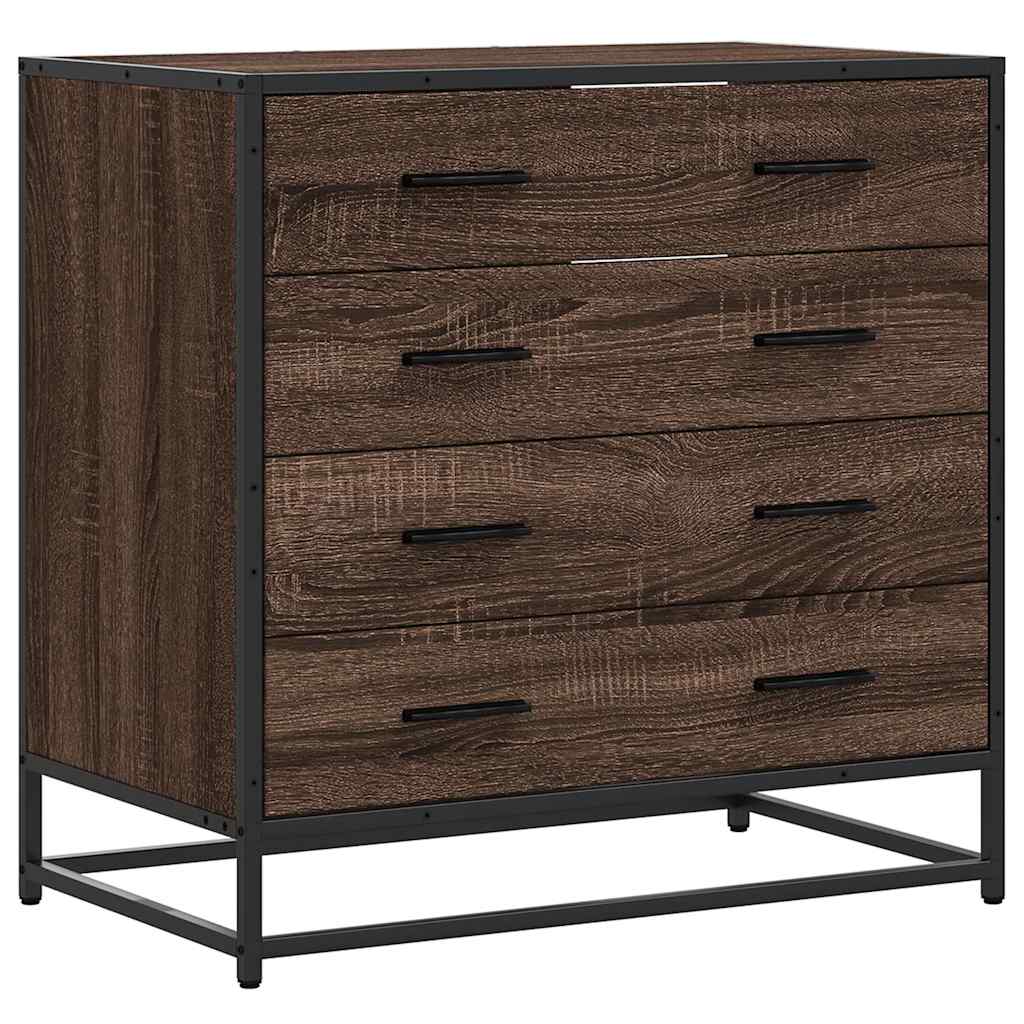 Vetonek Cómoda de madera contrachapada roble marrón 70x41x70 cm