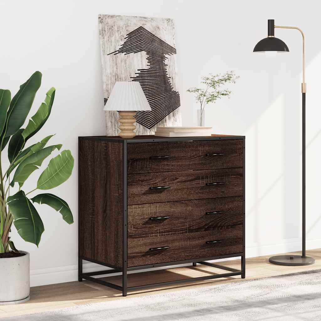 Cómoda de madera contrachapada roble marrón 70x41x70 cm v1422 - Vetonek