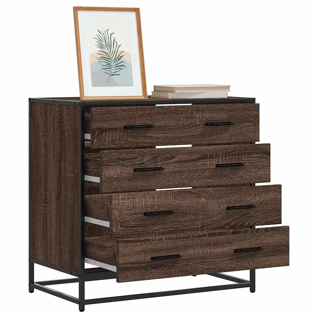 Cómoda de madera contrachapada roble marrón 70x41x70 cm v1422 Vetonek