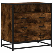 Vetonek Cómoda de madera contrachapada roble ahumado 70x41x70 cm