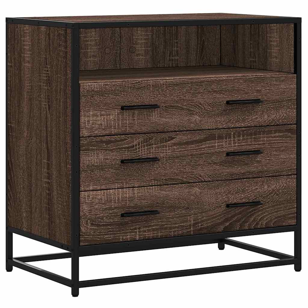 Vetonek Cómoda de madera contrachapada roble marrón 70x41x70 cm