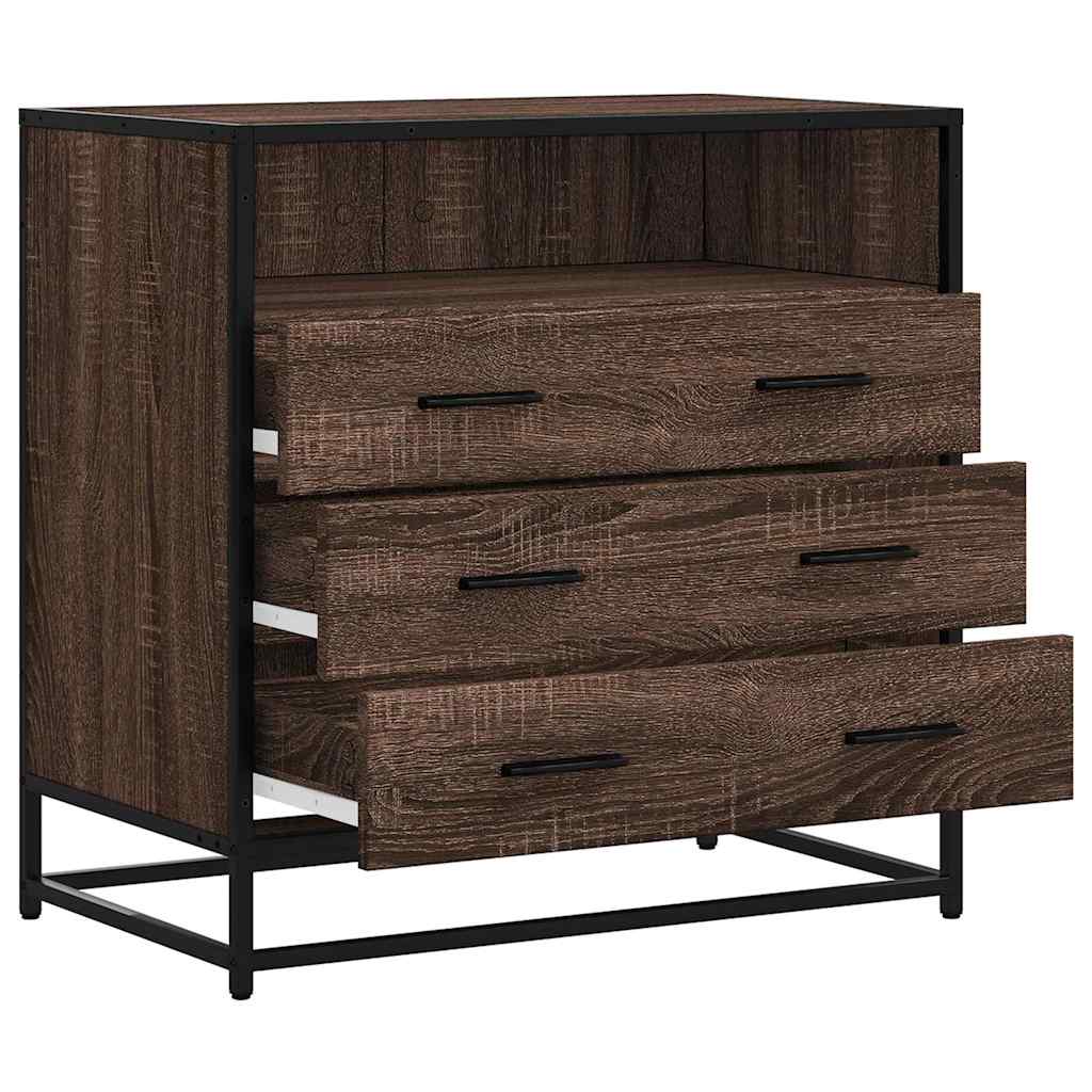 Cómoda de madera contrachapada roble marrón 70x41x70 cm v1477 - Vetonek
