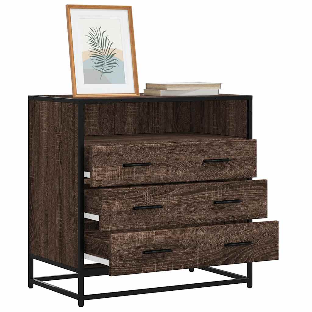 Cómoda de madera contrachapada roble marrón 70x41x70 cm v1477 Vetonek