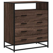 Vetonek Cómoda de madera contrachapada roble marrón 70x41x83,5 cm