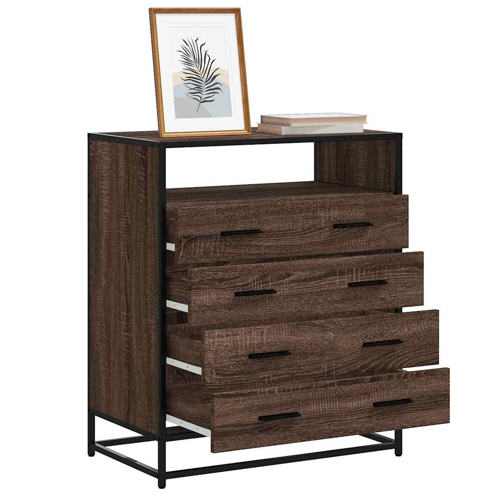 Cómoda de madera contrachapada roble marrón 70x41x83,5 cm v1521 Vetonek