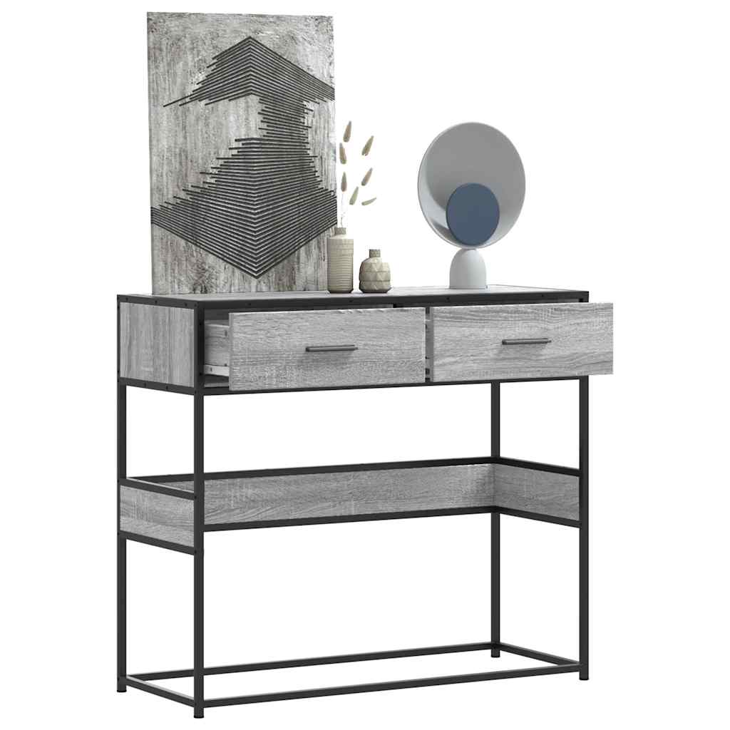 Vetonek Mesa consola madera de ingeniería gris Sonoma 90x35x80 cm