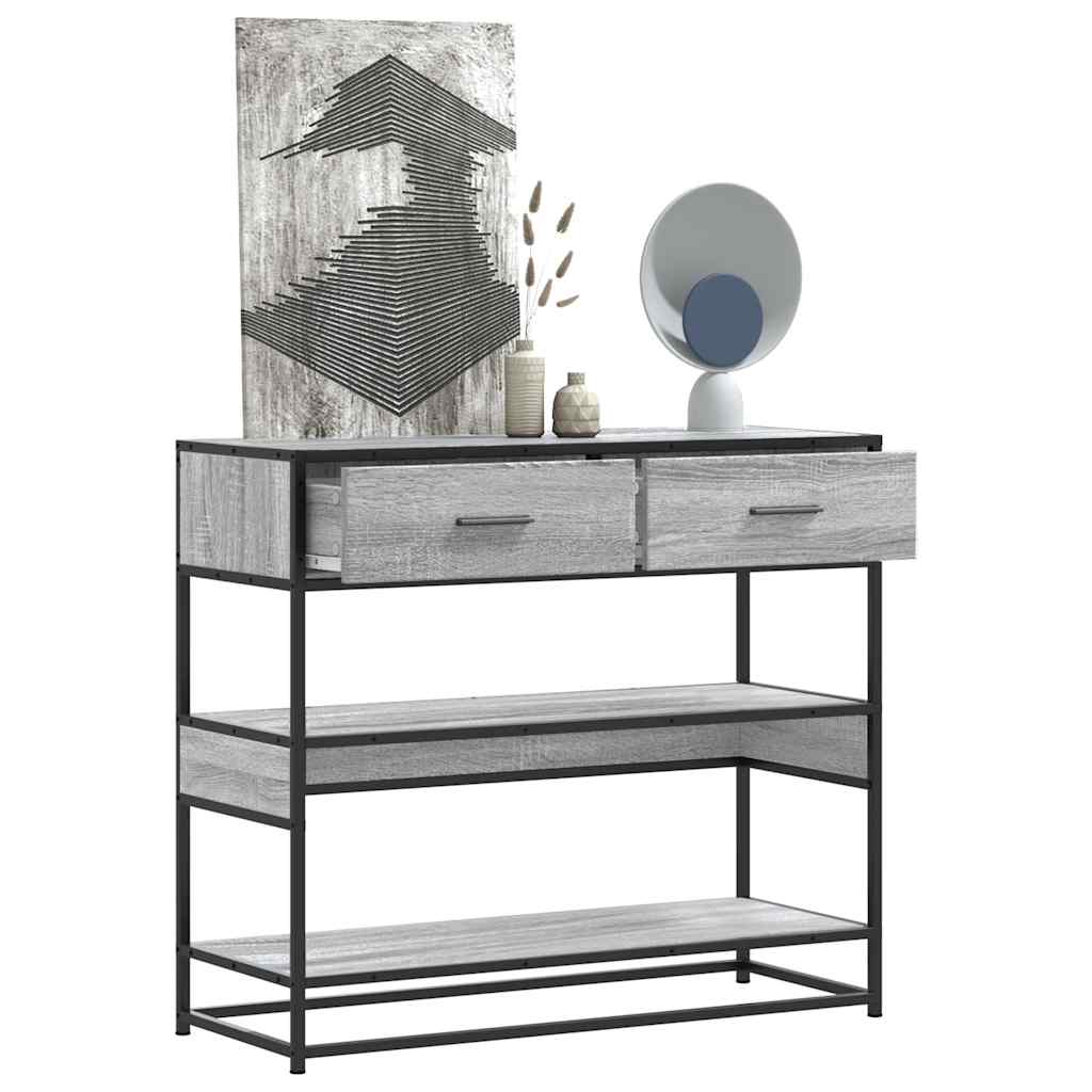 Vetonek Mesa consola madera de ingeniería gris Sonoma 90x35x80 cm