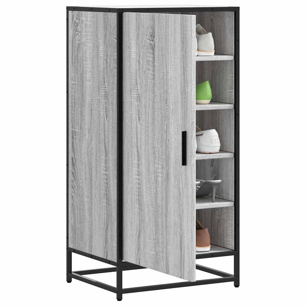 Vetonek Mueble zapatero madera contrachapada gris sonoma 48x38x97,5 cm