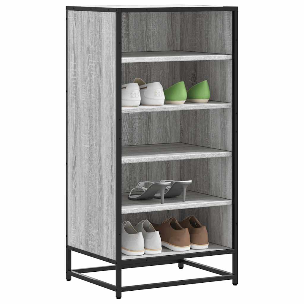 Vetonek Mueble zapatero madera contrachapada gris sonoma 48x38x97,5 cm