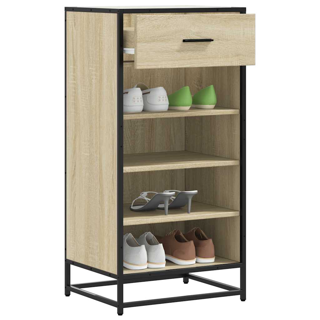 Vetonek Mueble zapatero madera contrachapada roble sonoma 48x38x97,5 cm