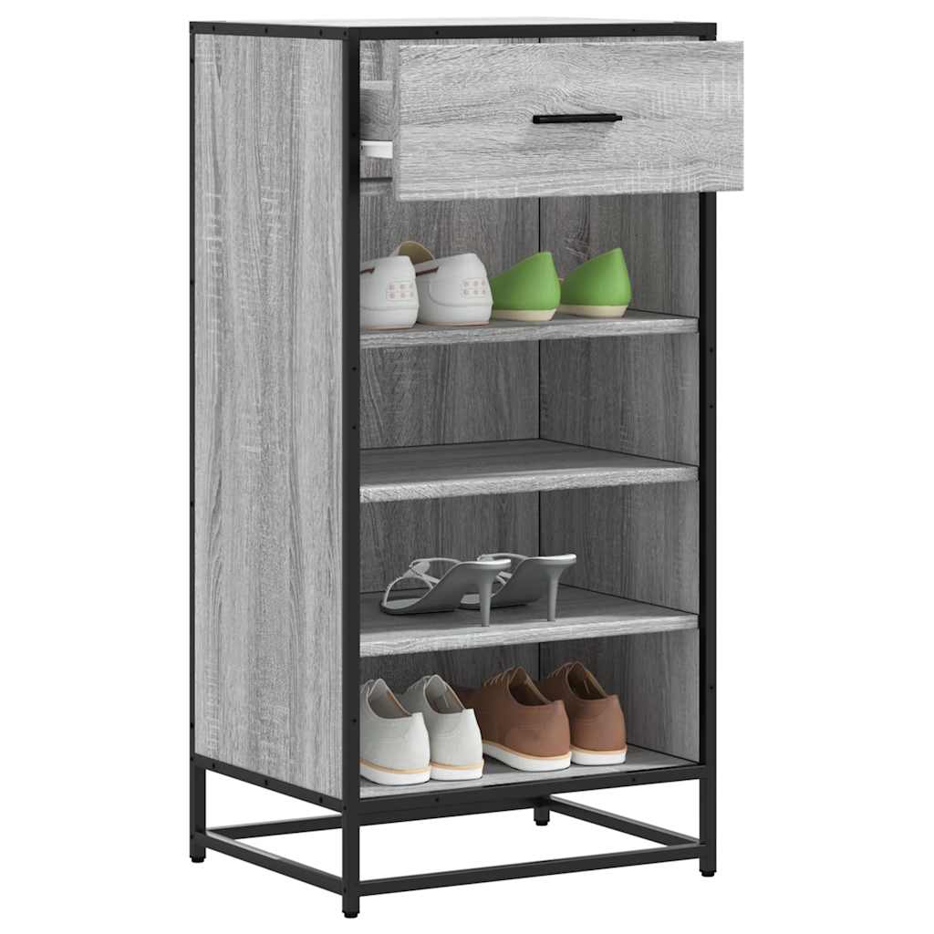 Vetonek Mueble zapatero madera contrachapada gris sonoma 48x38x97,5 cm