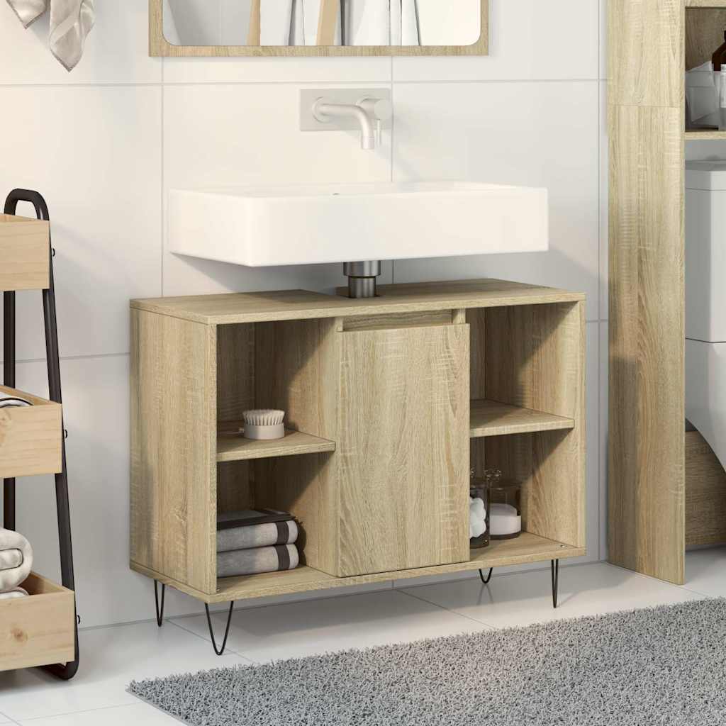 Mueble de baño madera de ingeniería roble Sonoma 80x33x60 cm - Vetonek