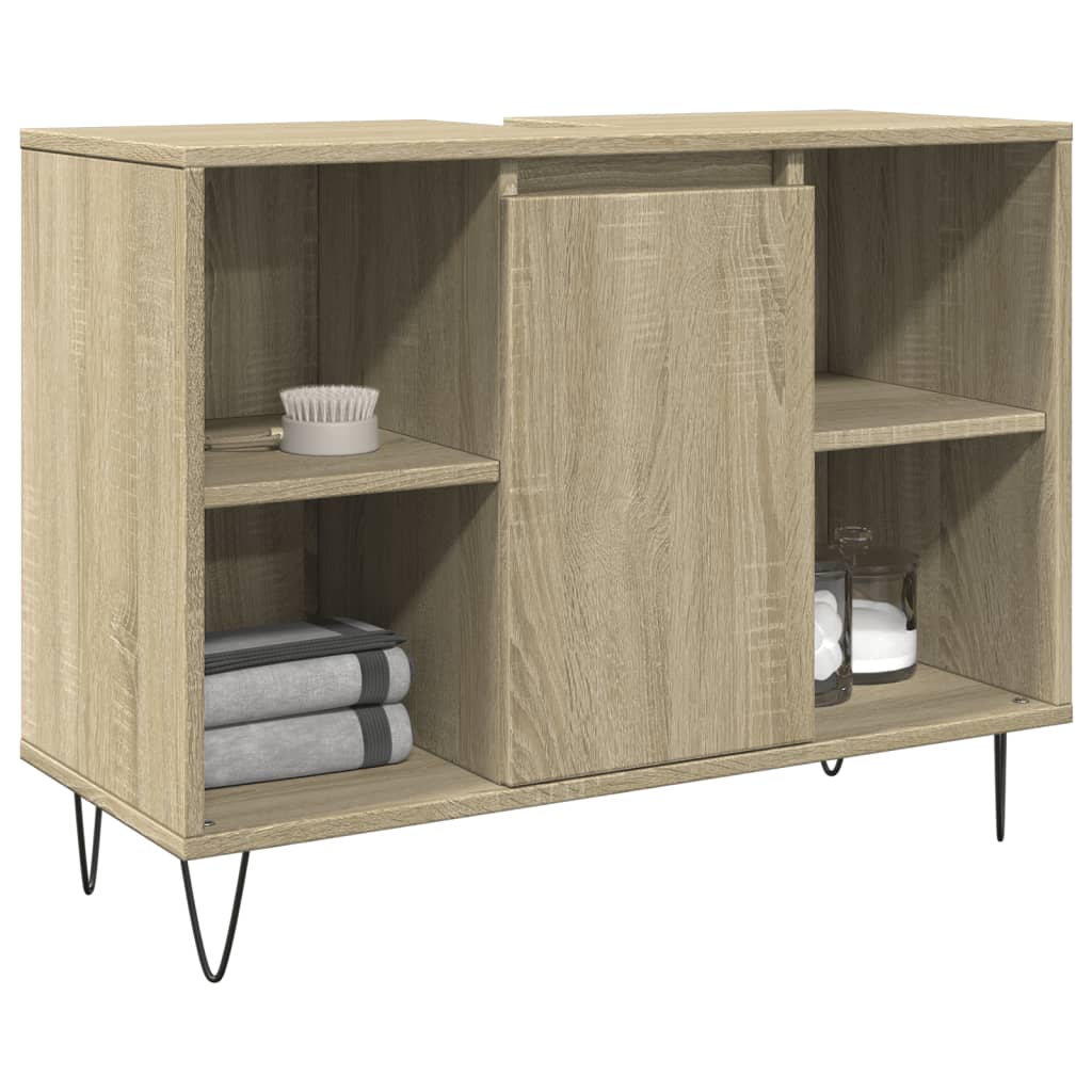 Vetonek Mueble de baño madera de ingeniería roble Sonoma 80x33x60 cm