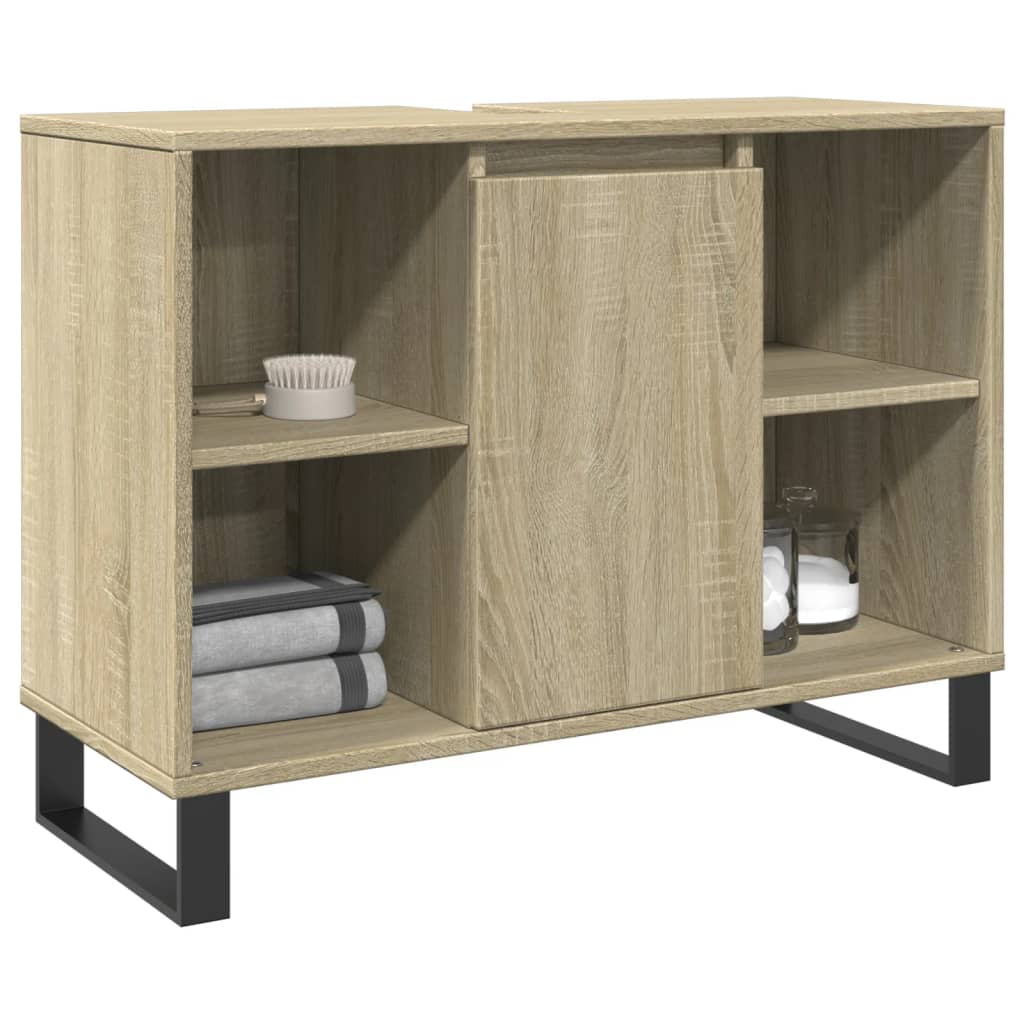 Vetonek Mueble de baño madera de ingeniería roble Sonoma 80x33x60 cm