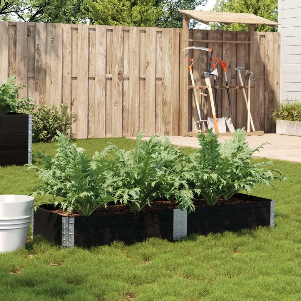 Jardinière en pin massif noir 150x50 cm v8421 Vetonek