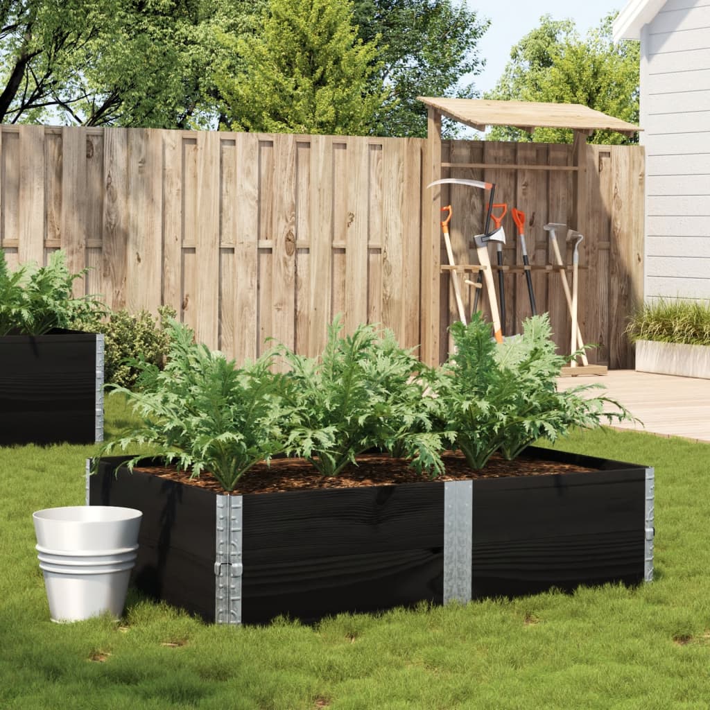 Jardinière en pin massif noir 150x100 cm v8544 Vetonek