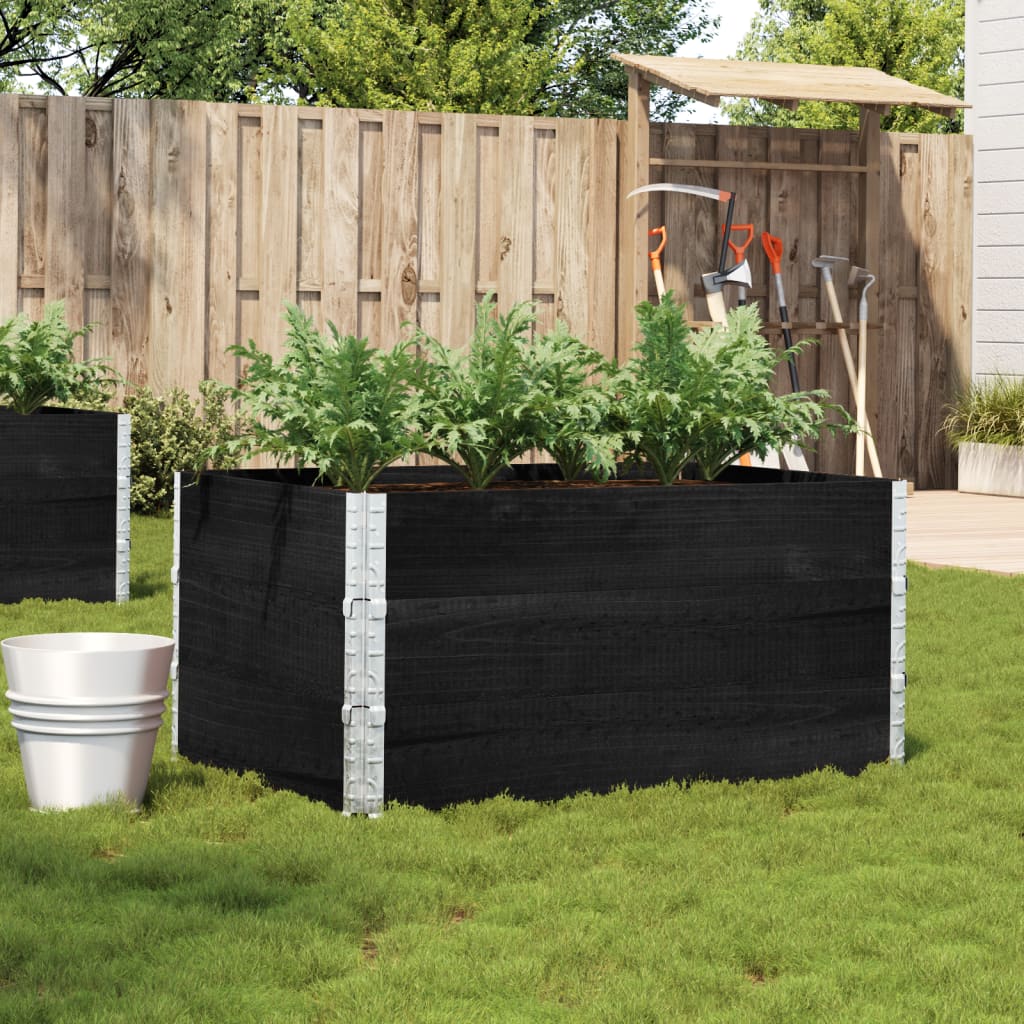 Jardinière en pin massif noir 120x80 cm v8629 Vetonek