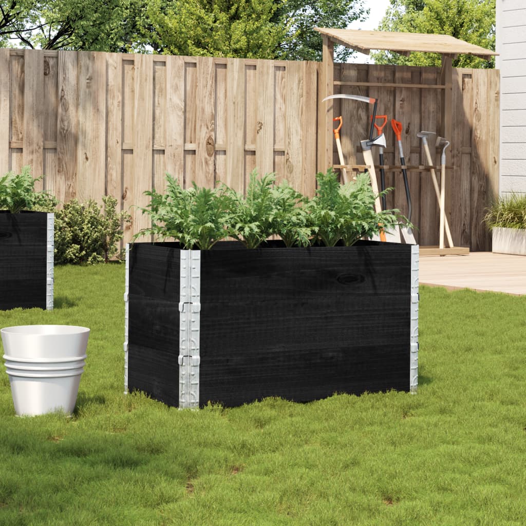Jardinière en pin massif noir 100x50 cm v8667 Vetonek