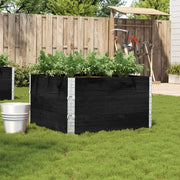 Jardinière en pin massif noir 100x100 cm v8704 Vetonek