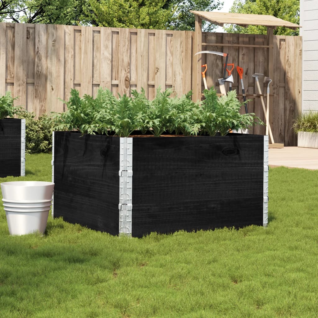 Jardinière en pin massif noir 100x100 cm v8704 Vetonek