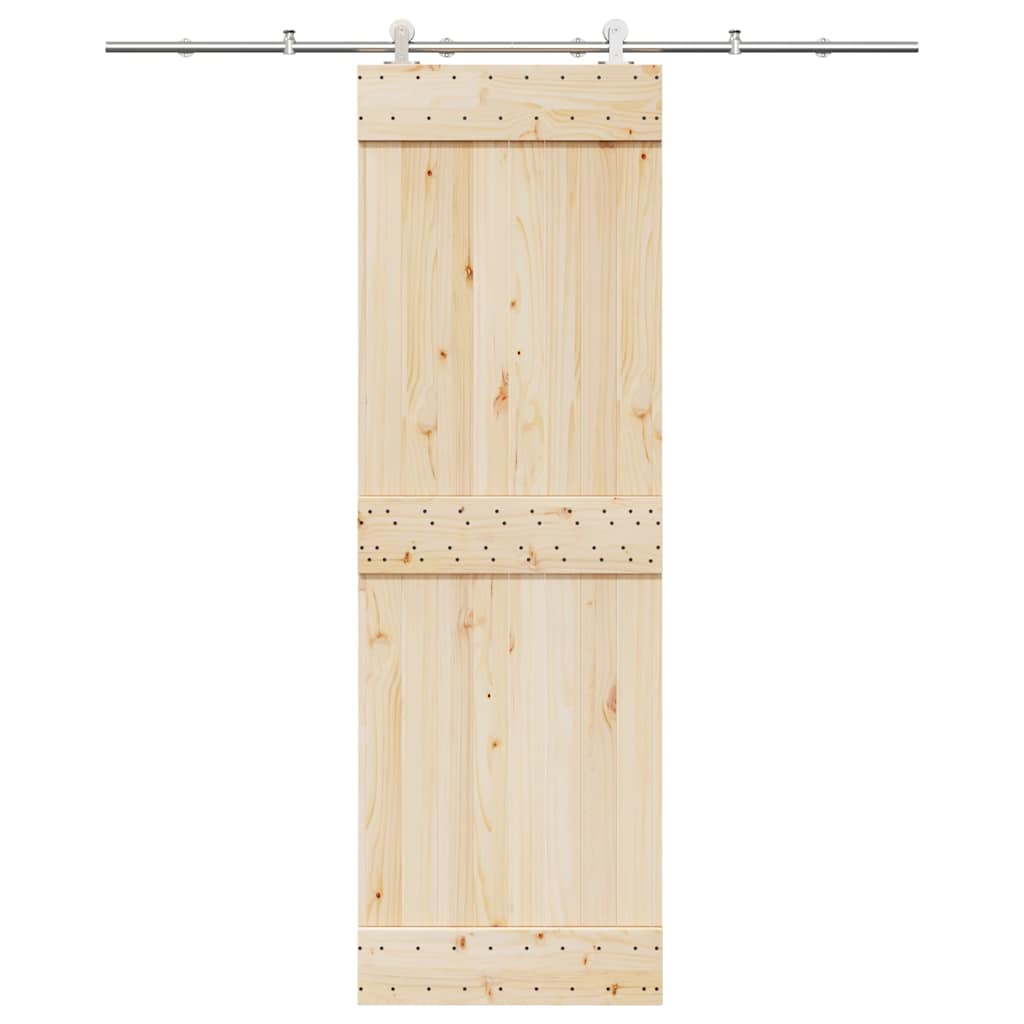 Vetonek Kit de herrajes para puerta corredera 200 cm acero plateado