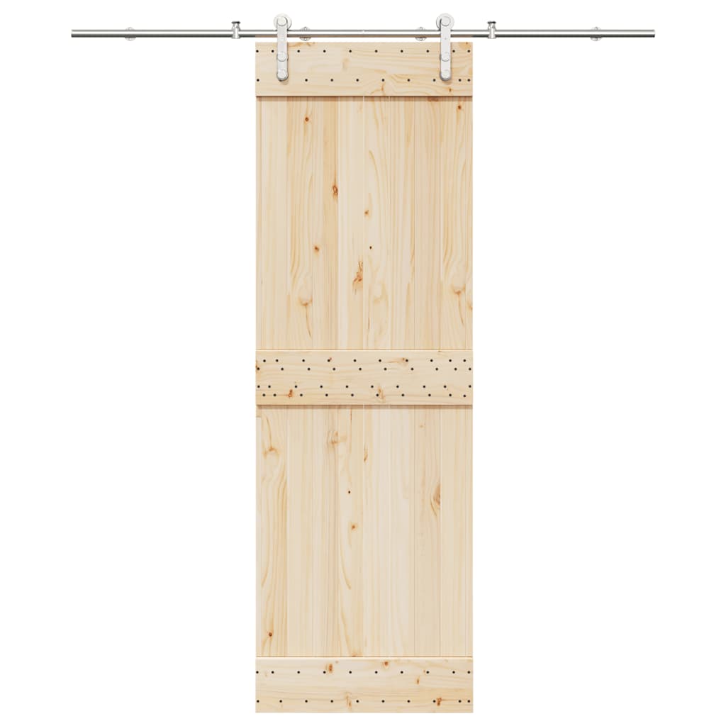 Vetonek Kit de herrajes para puerta corredera 200 cm acero plateado