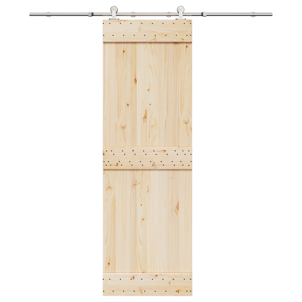 Vetonek Kit de herrajes para puerta corredera 183 cm acero plateado