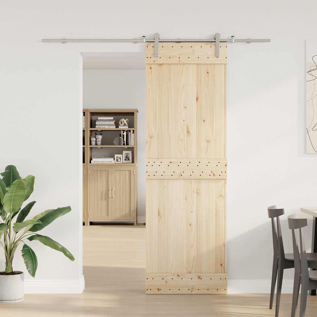 Sliding Puerta Herrajes Kit 183 cm Silver Steel