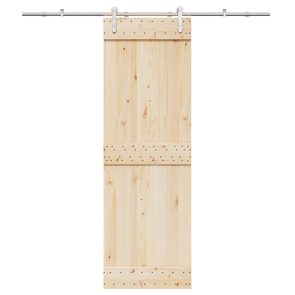 Vetonek Kit de herrajes para puerta corredera 200 cm acero plateado