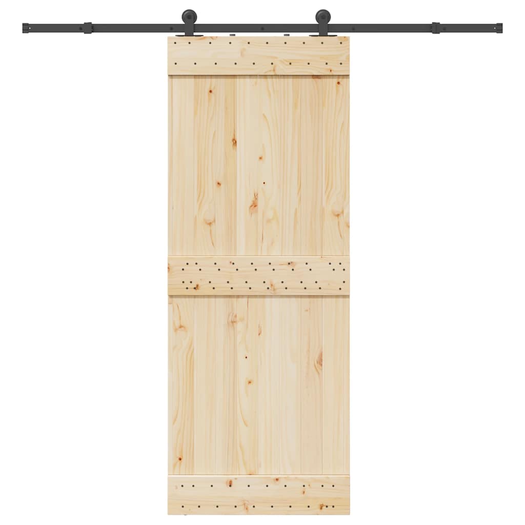 Vetonek Kit de herrajes para puertas correderas acero negro 213,5 cm