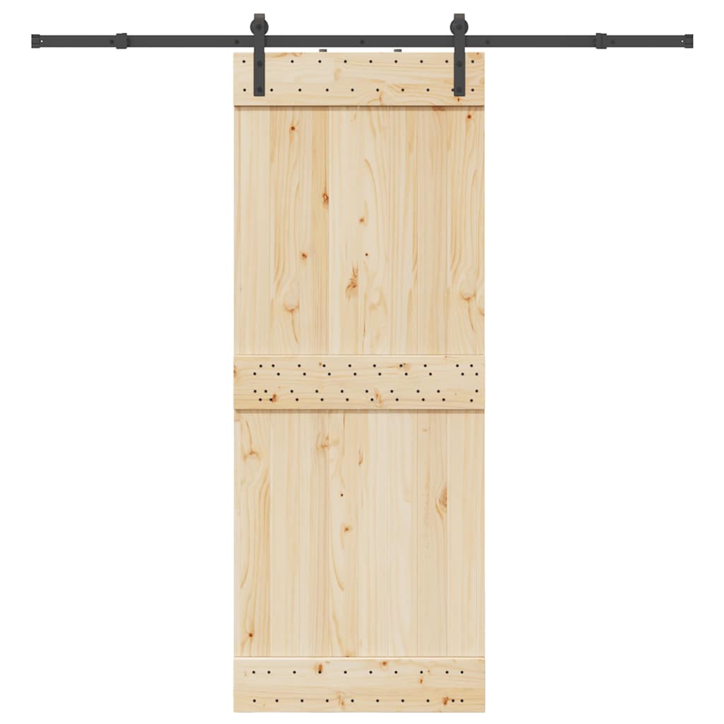 Vetonek Kit de herrajes para puertas correderas acero negro 213,5 cm