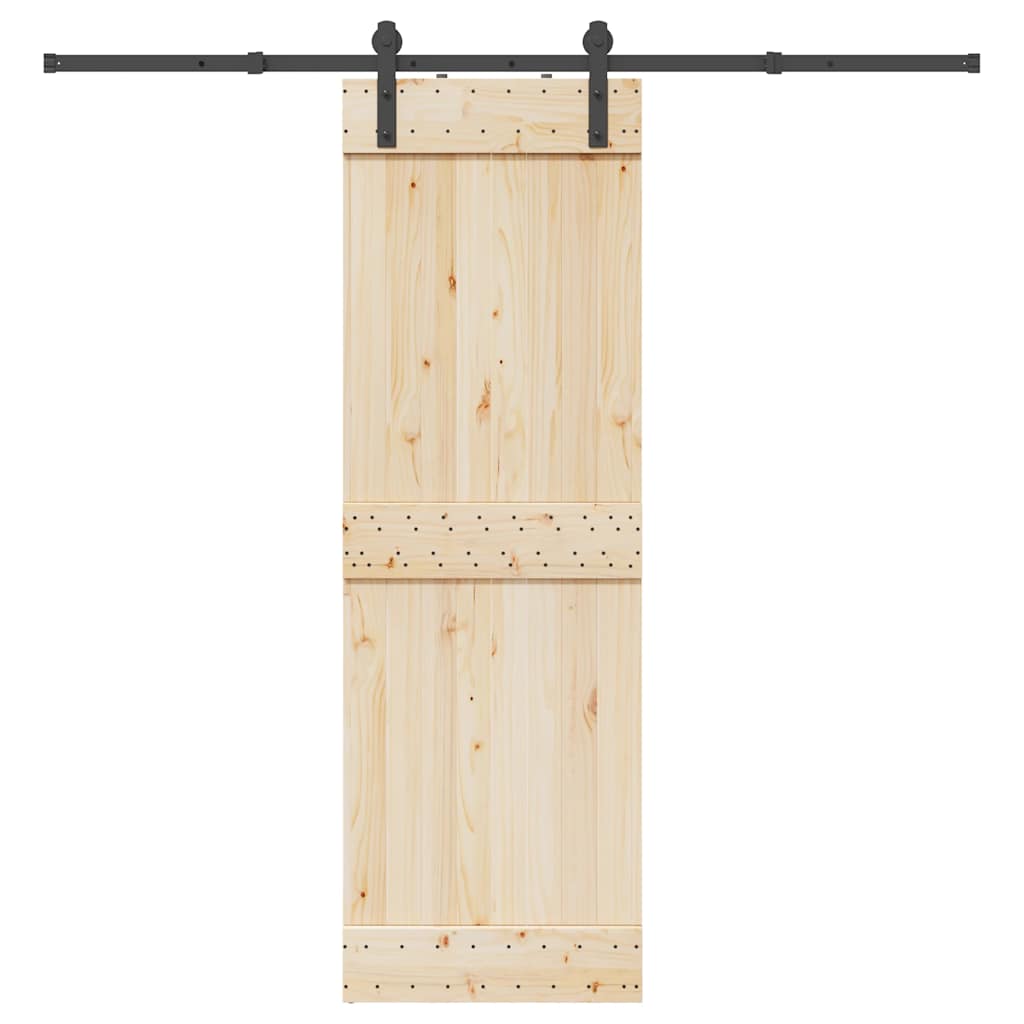 Vetonek Kit de herrajes para puertas correderas acero negro 213,5 cm